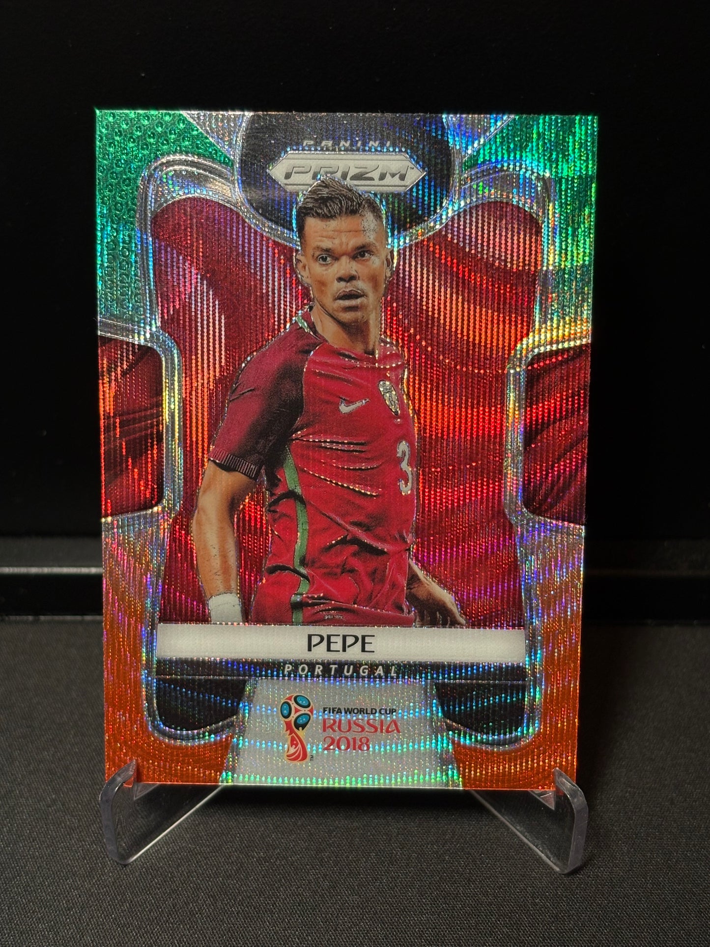Pepe Panini Prizm World Cup 2018 "Green Orange Wave" Portugal