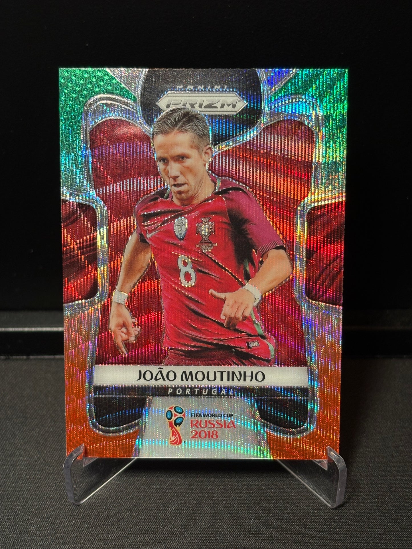 Joao Moutinho Panini Prizm World Cup 2018 "Green Orange Wave" Portugal