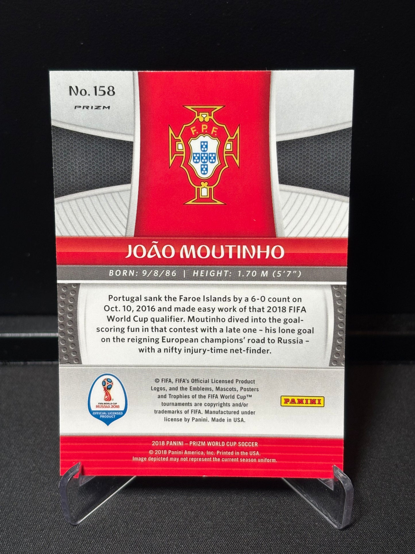 Joao Moutinho Panini Prizm World Cup 2018 "Green Orange Wave" Portugal