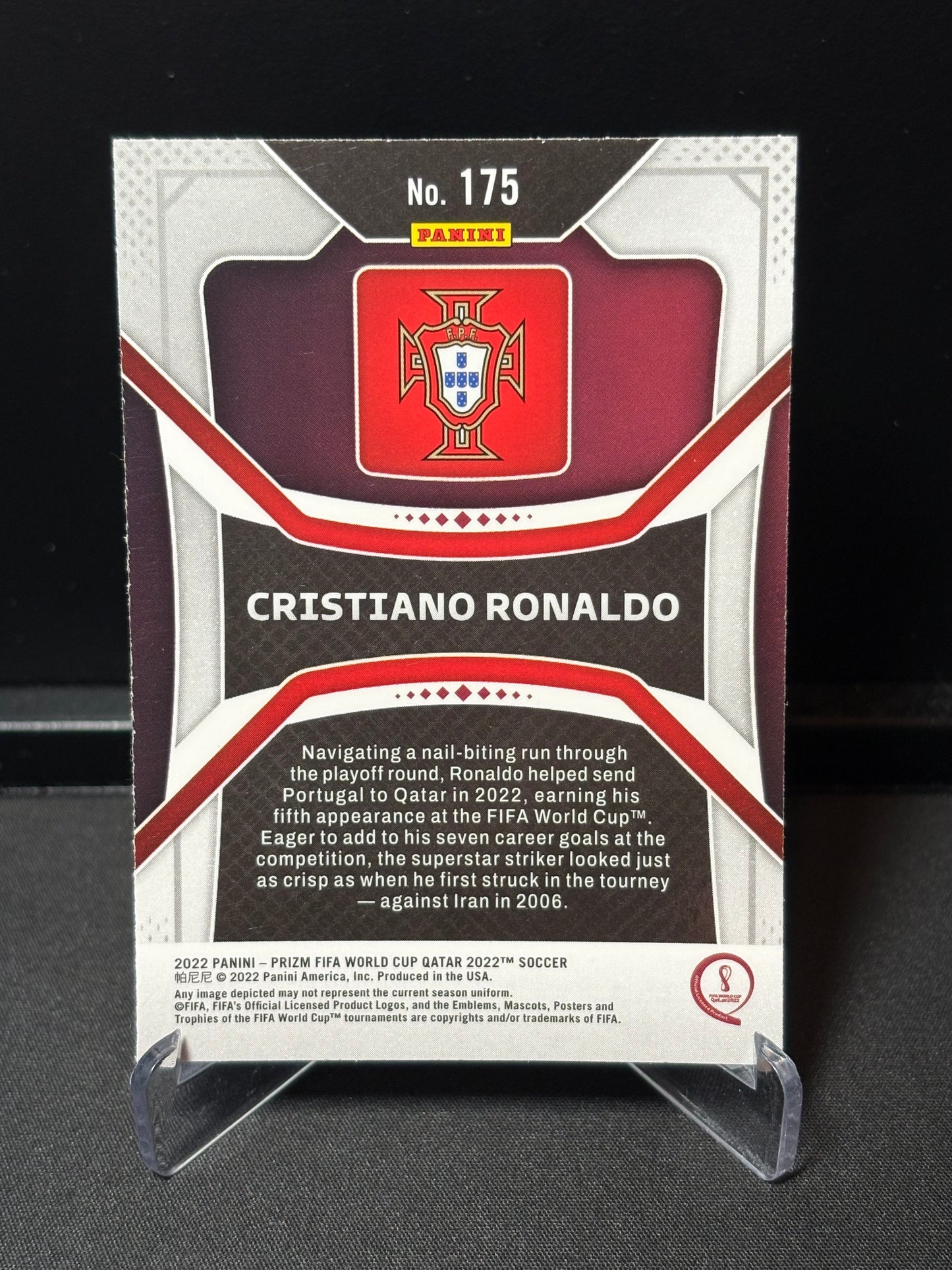 Cristiano Ronaldo Panini Prizm World Cup 2022 "Base" Portugal