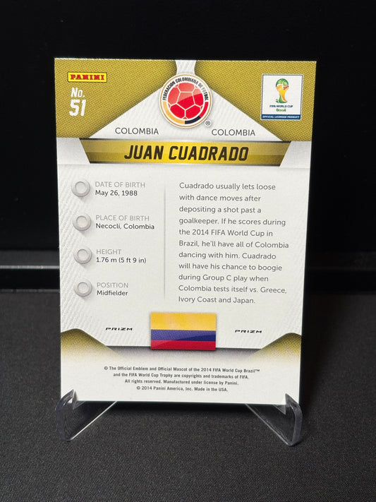 Juan Cuadrado Panini Prizm World Cup 2014 "Blue Red Wave" Colombie