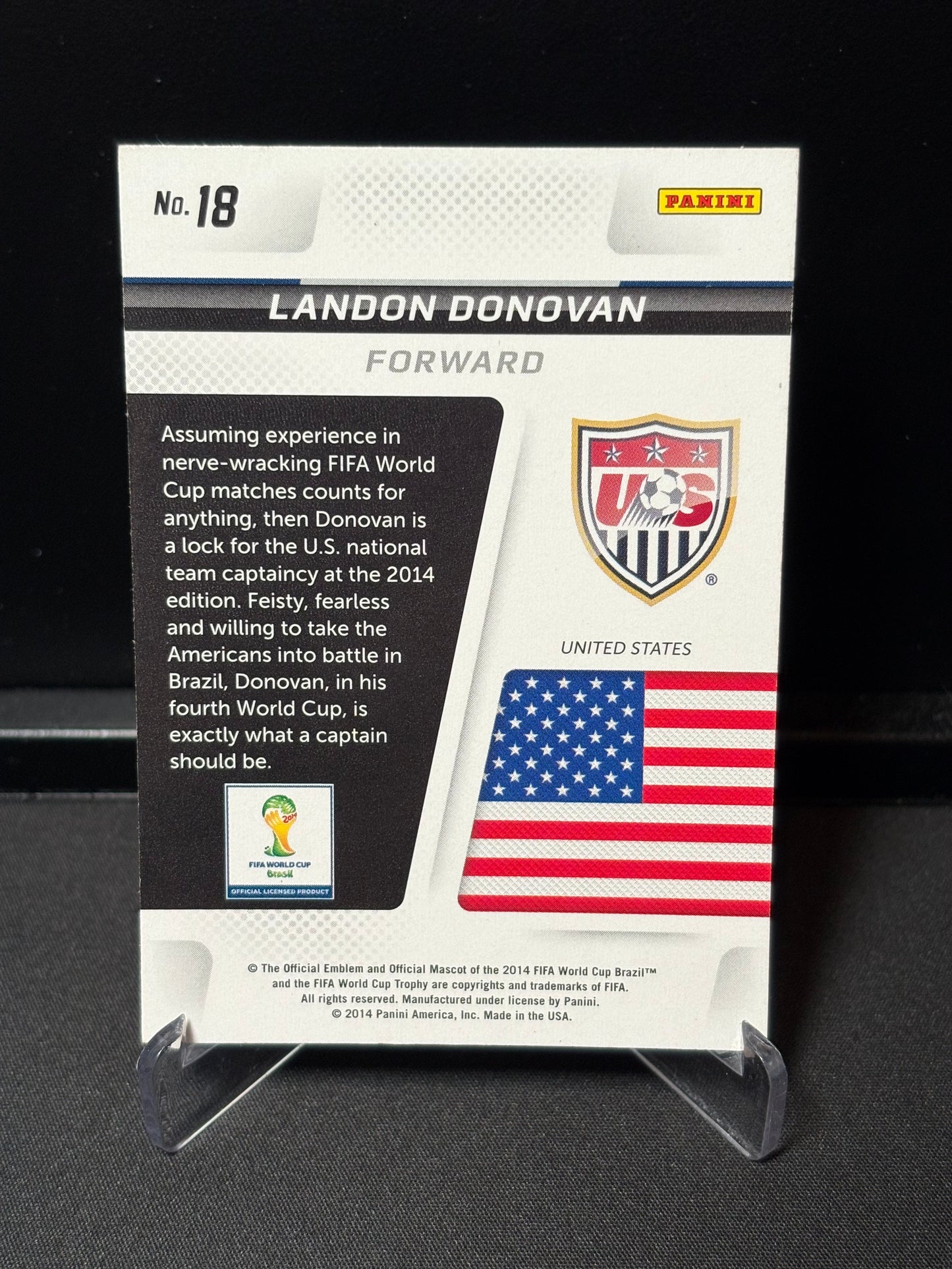 Landon Donovan Panini Prizm World Cup 2014 "Cup Captains" USA
