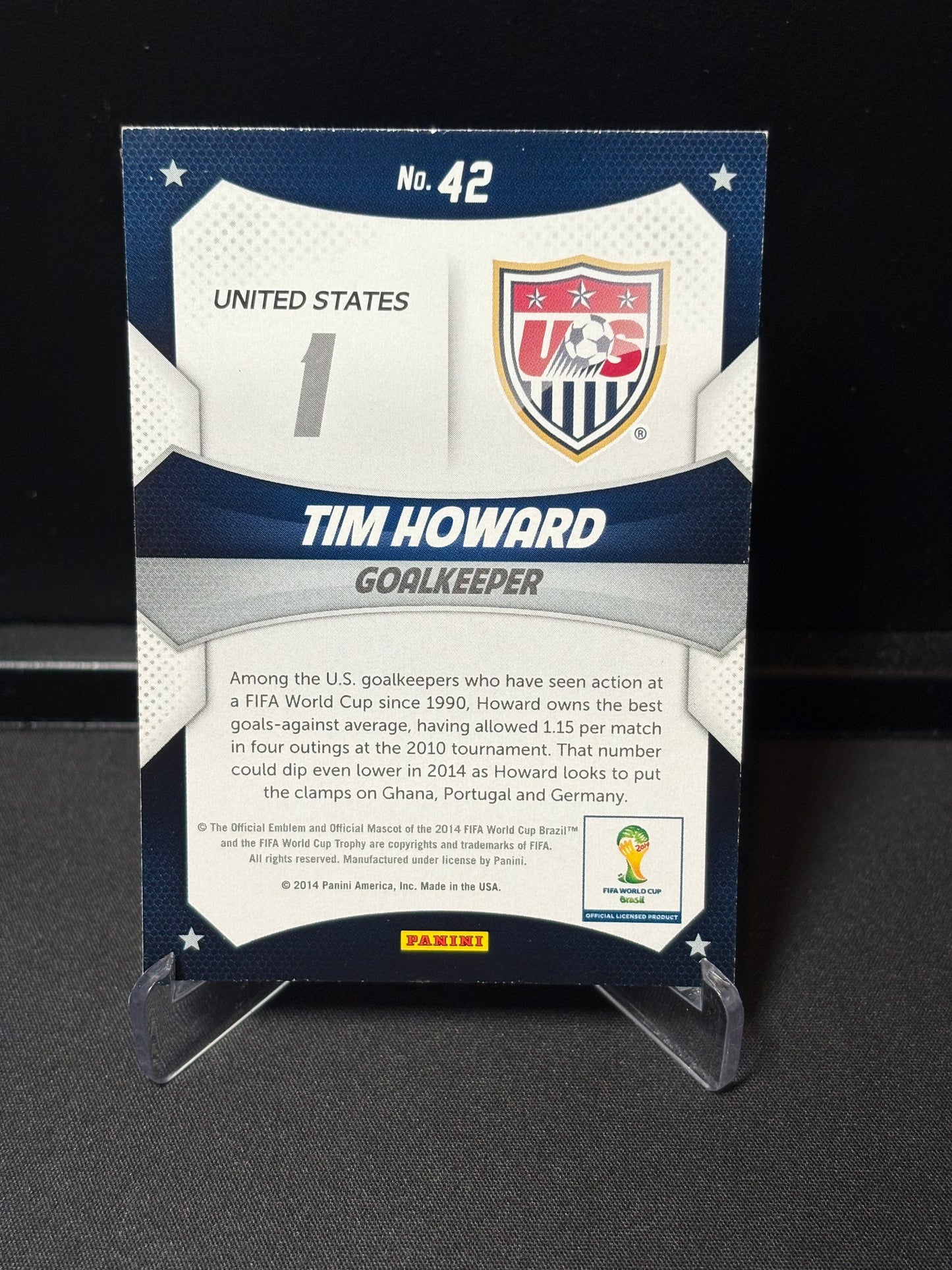 Tim Howard Panini Prizm World Cup 2014 "World Cup Stars" USA