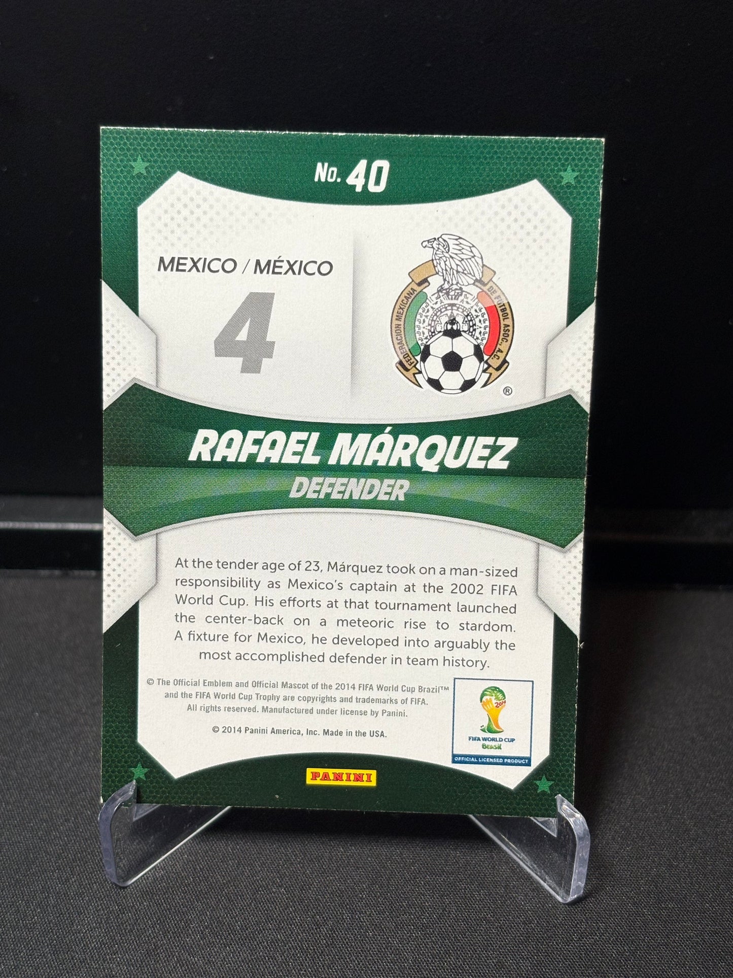 Rafael Márquez Panini Prizm World Cup 2014 "World Cup Stars" Mexique