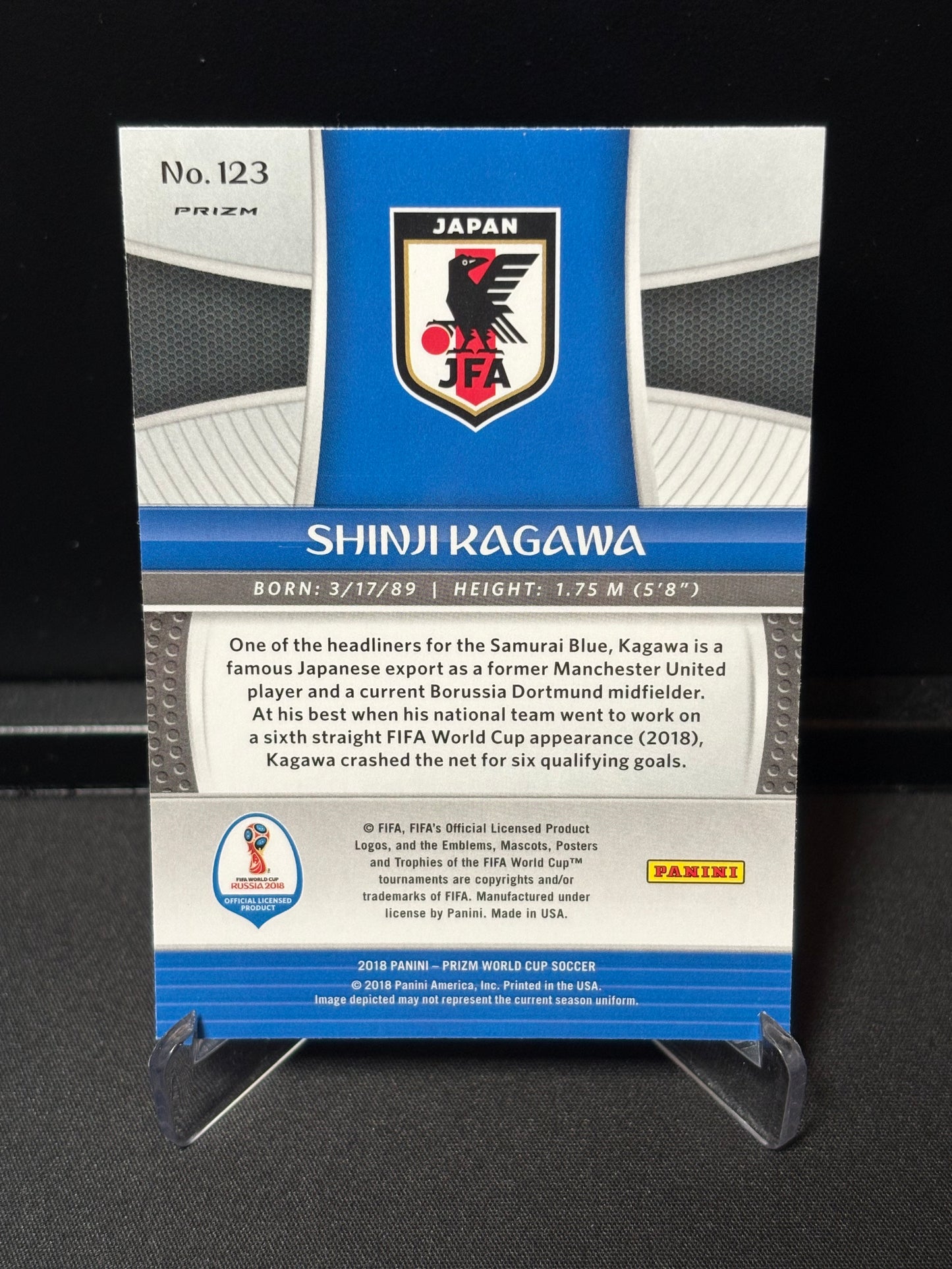 Shinji Kagawa Panini Prizm World Cup 2018 "Lazer Prizm" Japon