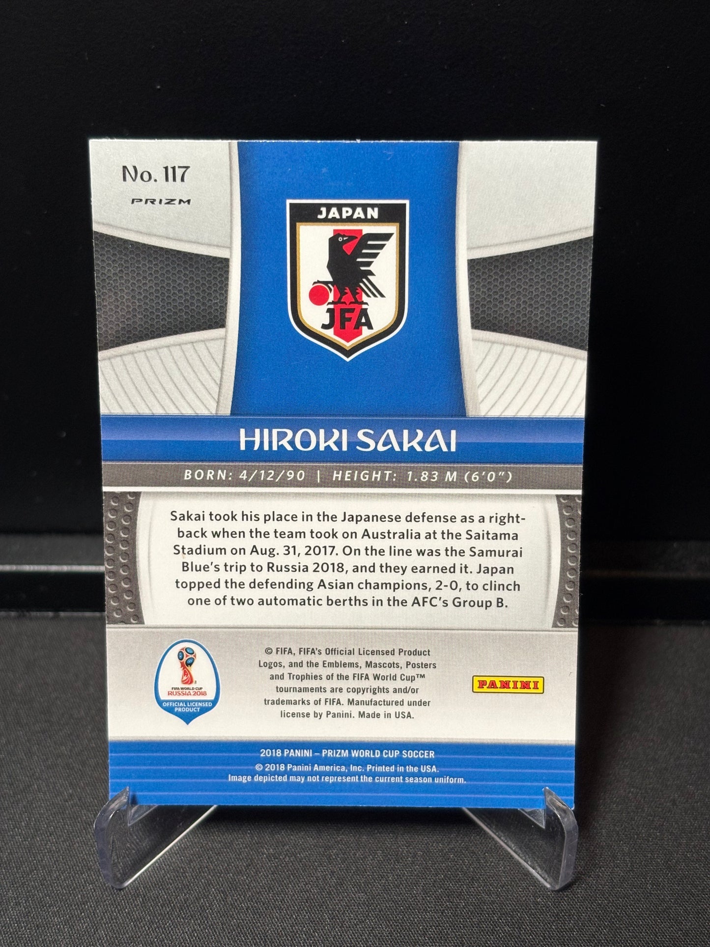 Hiroki Sakai Panini Prizm World Cup 2018 "Mojo Prizm" Japon