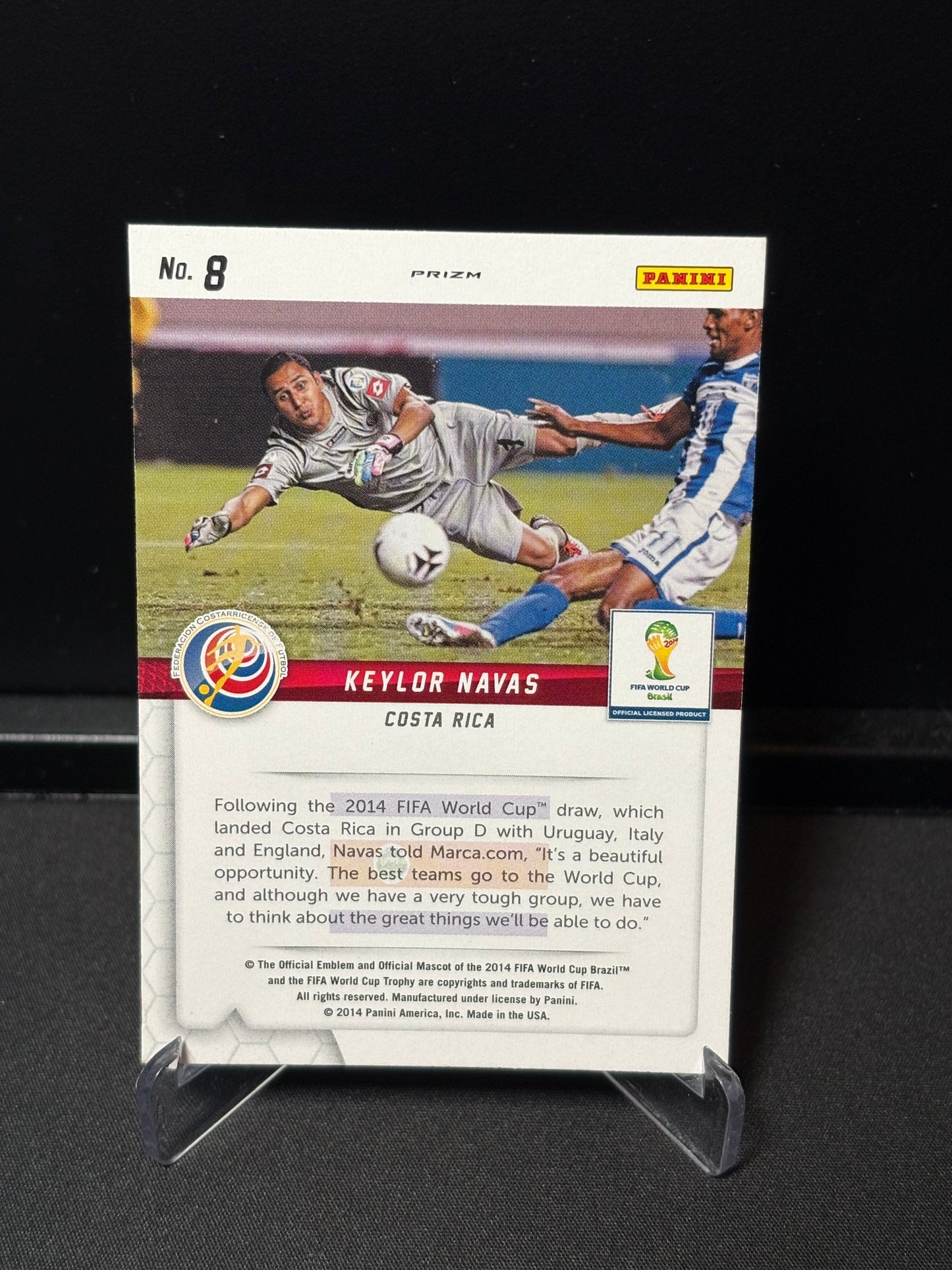 Keylor Navas Panini Prizm Wolrd Cup 2014 "Guardians" Blue White Red Costa Rica