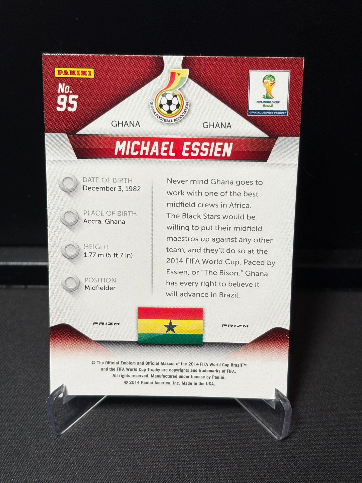 Michael Essien Panini Prizm World Cup 2014 "Red White Blue Prizm" Ghana