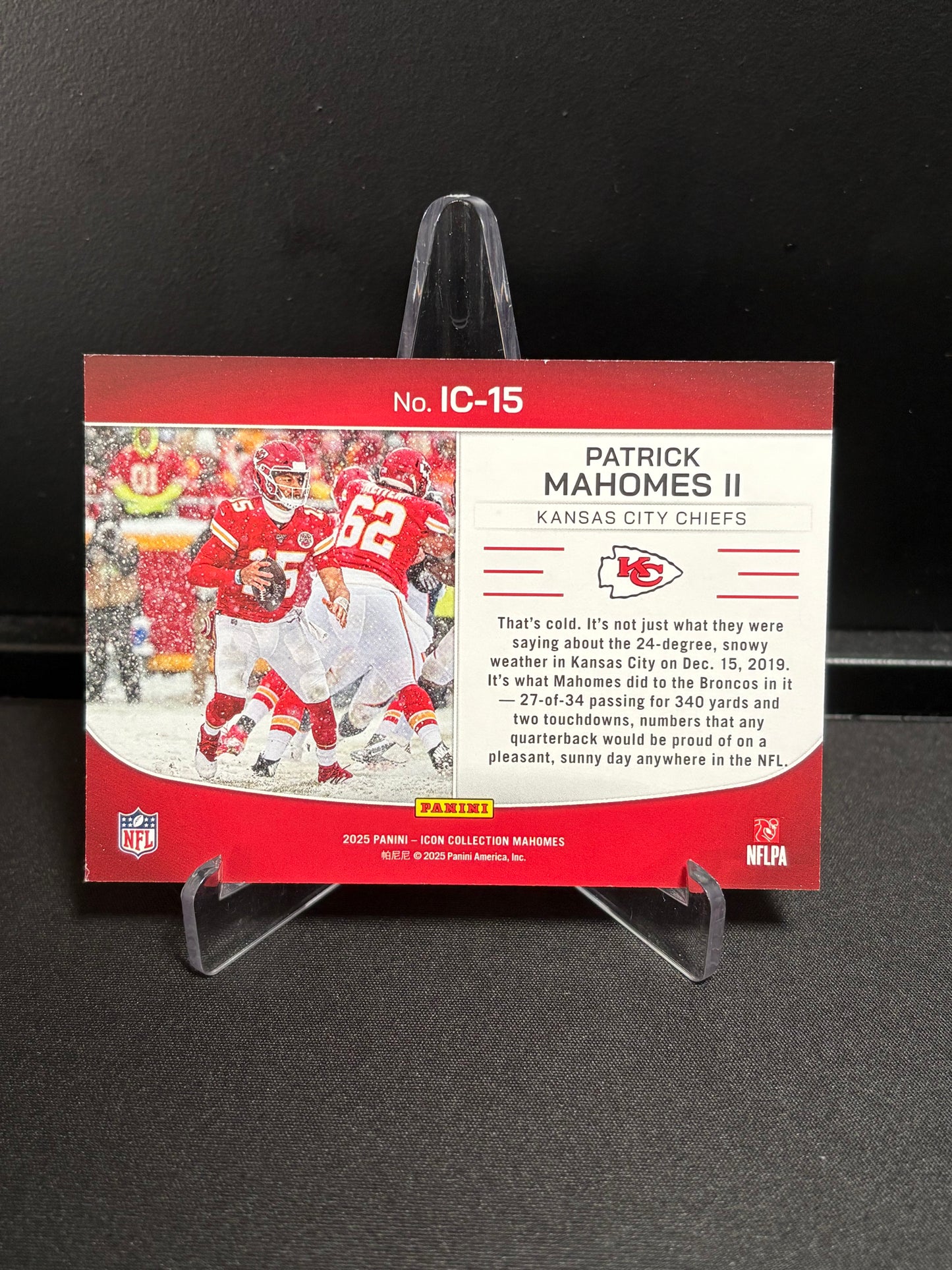 Panini Patrick Mahomes ICON Collection 2025 "Red Parallèle" Highlights #15