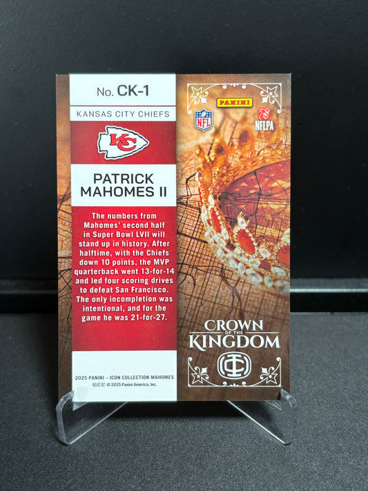 Panini Patrick Mahomes ICON Collection 2025 "Crown of the Kingdom" #1