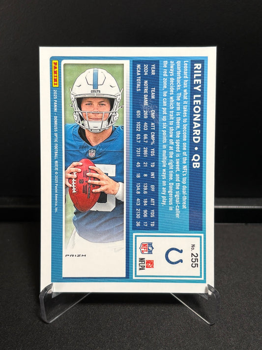 Riley Leonard Rated Rookie Panini Donruss Optic 2025 "Prizm" Indianapolis Colts