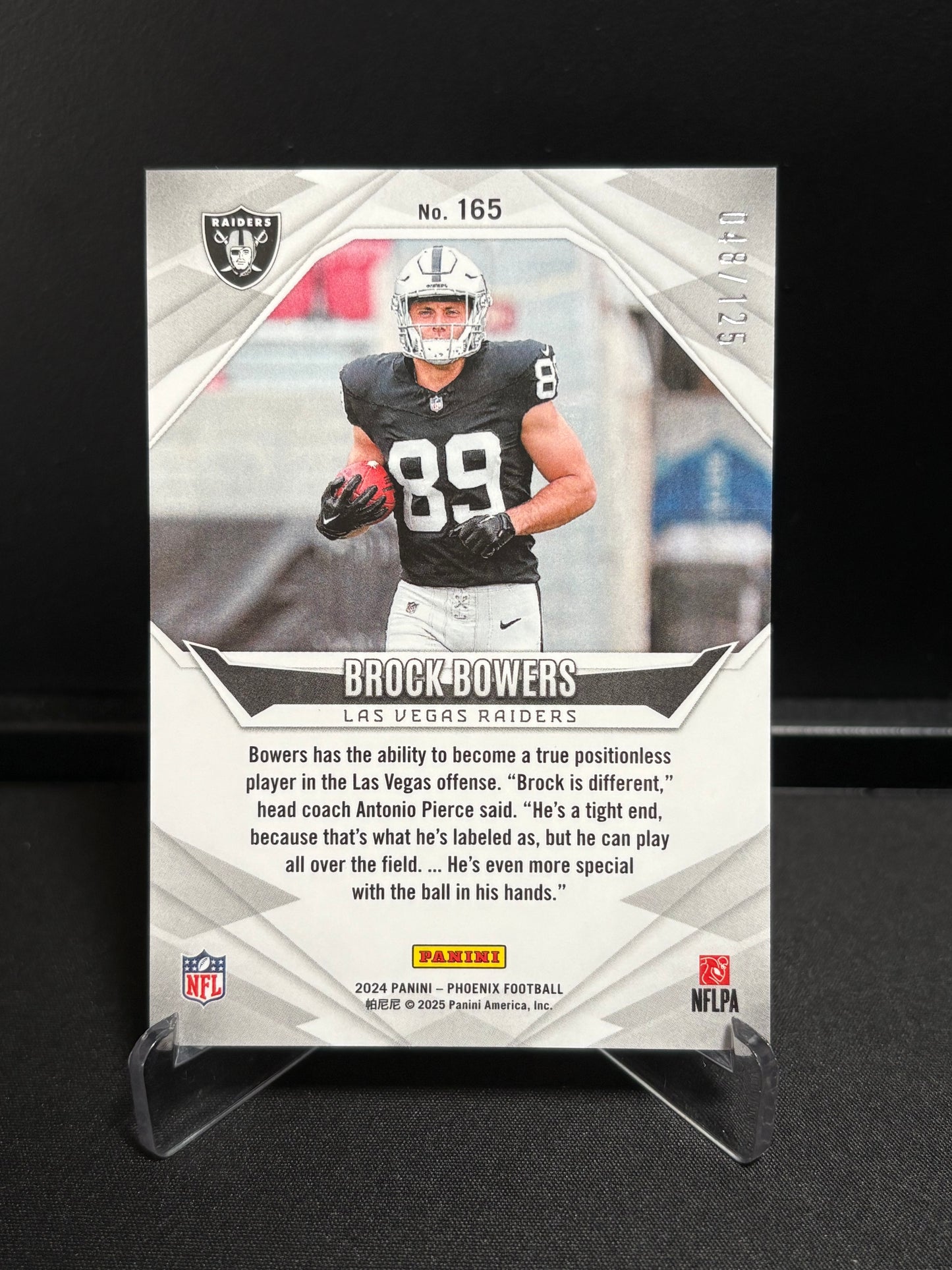 Brock Bower RC Panini Phoenix 2024 "Gold Fade /125" Las Vegas Raiders