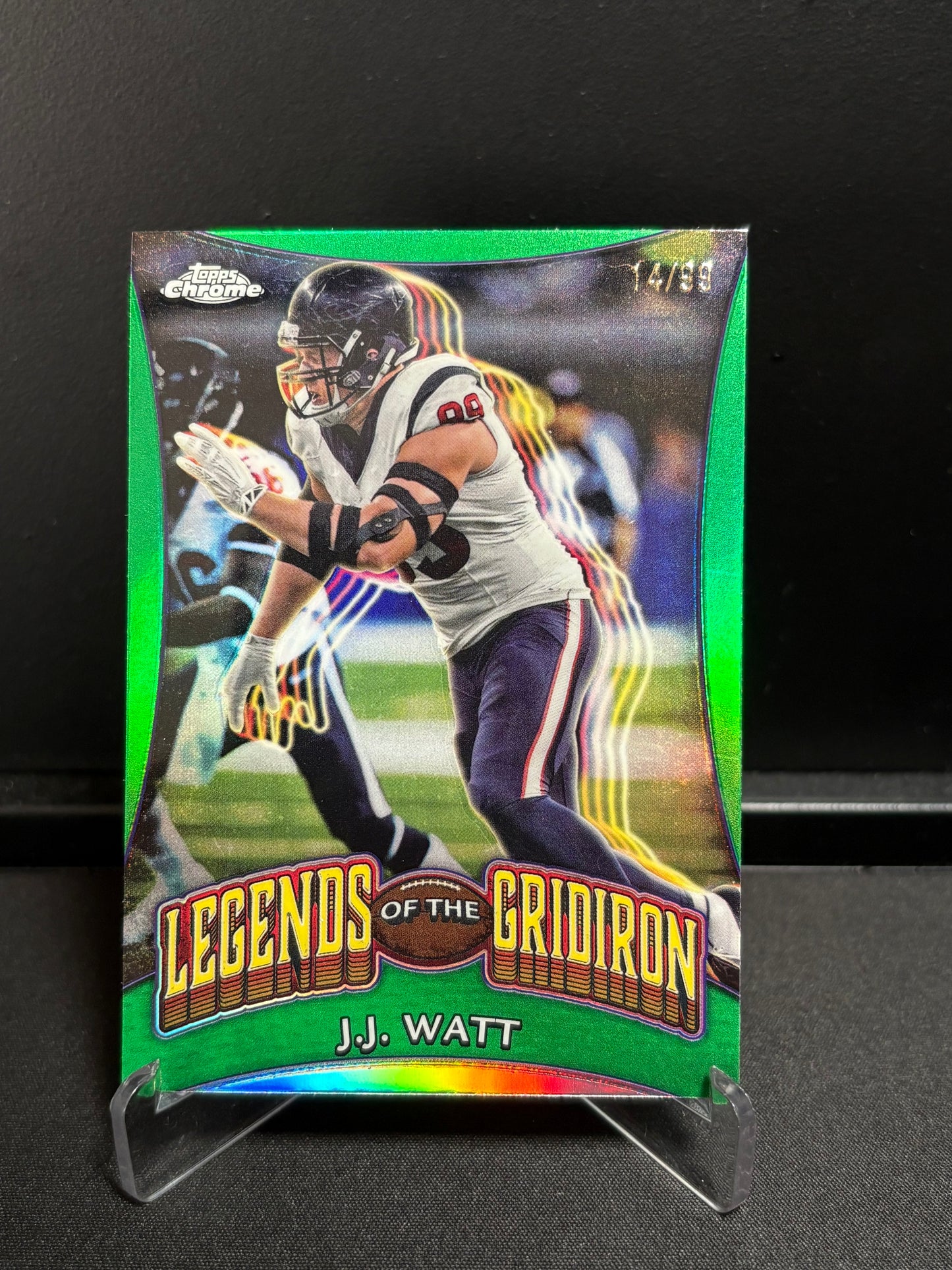 J.J. Watt Topps Chrome 2024 "Legends of the Gridiron Green /99" Houston Texans