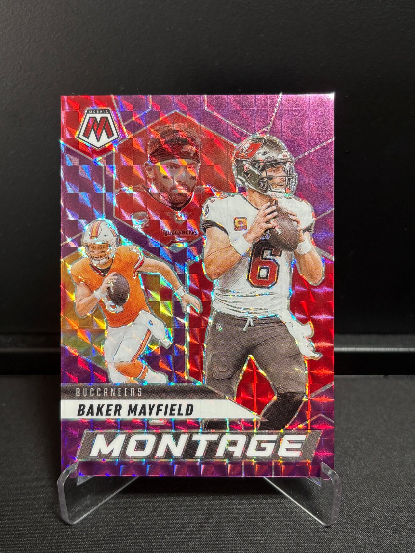 Baker Mayfield Panini Mosaic 2025 "Montage Purple /49" Tampa Bay Buccaneers