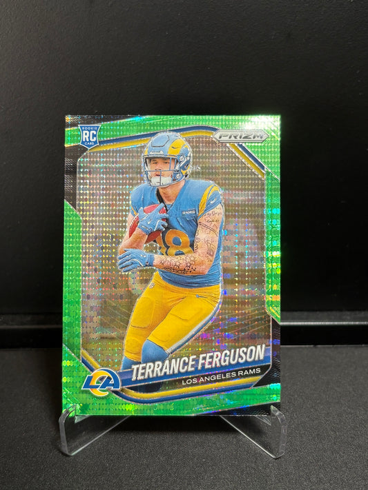 Terrance Ferguson RC Panini Prizm 2025 "Green Pulsar" Los Angeles Rams