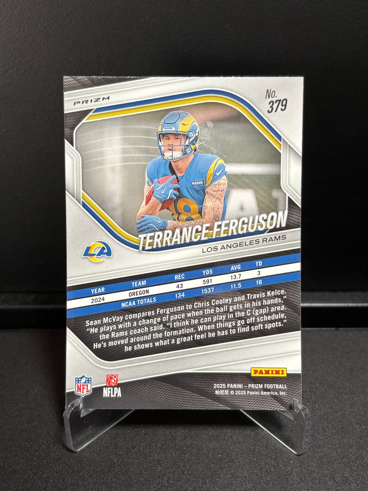 Terrance Ferguson RC Panini Prizm 2025 "Green Pulsar" Los Angeles Rams
