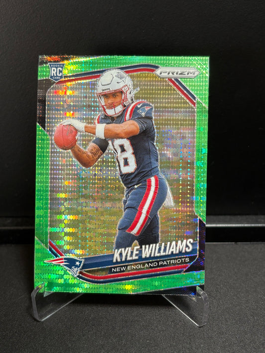 Kyle Williams RC Panini Prizm 2025 "Green Pulsar" New England Patriots