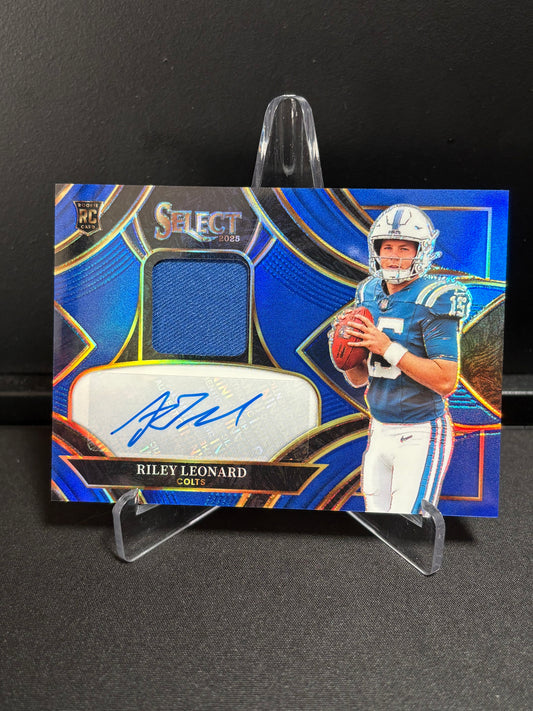 Riley Leonard RC Panini Select 2025 "RPA Color Match /149" Indianapolis Colts