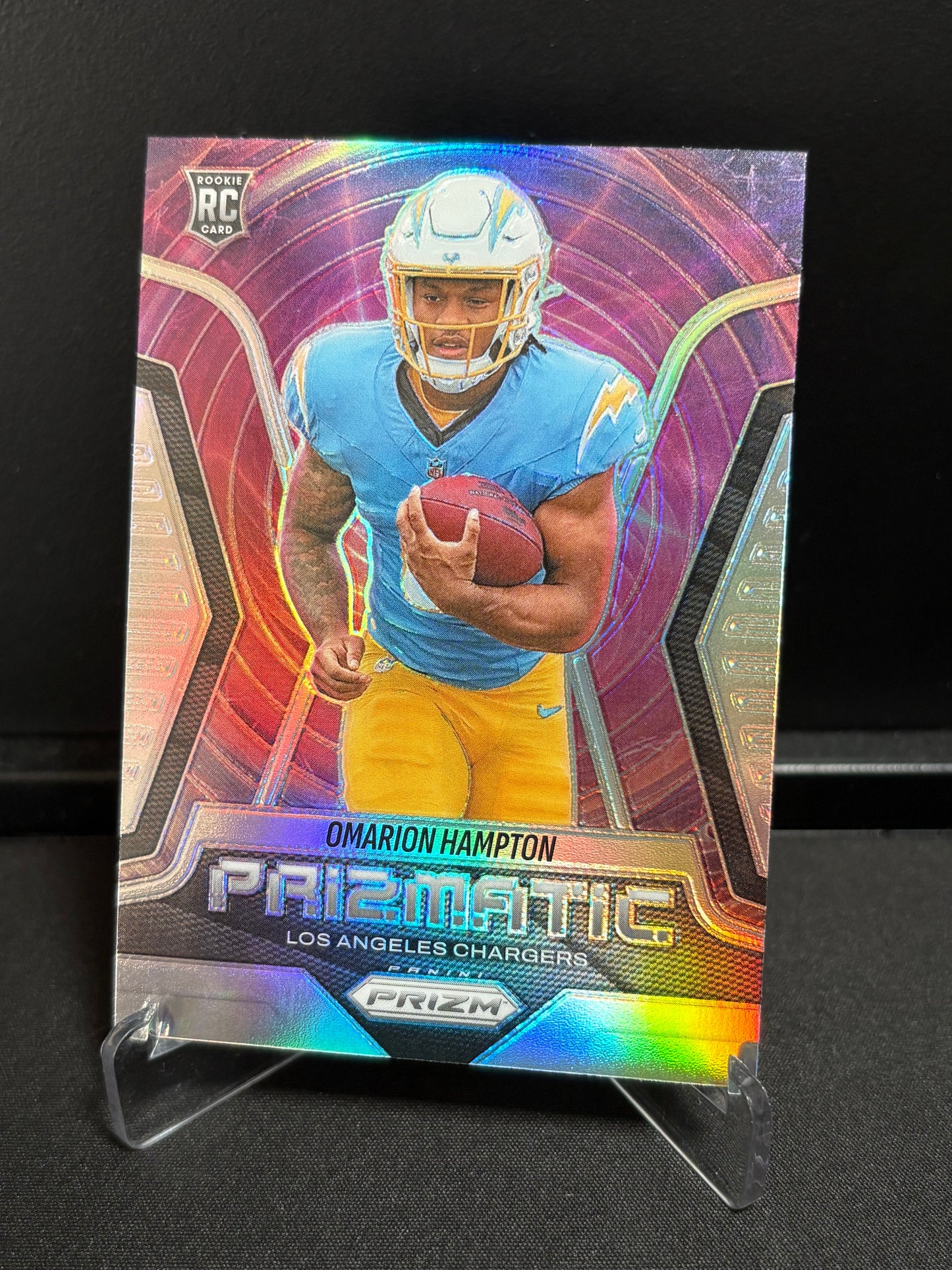Omarion Hampton RC Panini Prizm 2025 "Prizmatic Prizm" Los Angeles Chargers