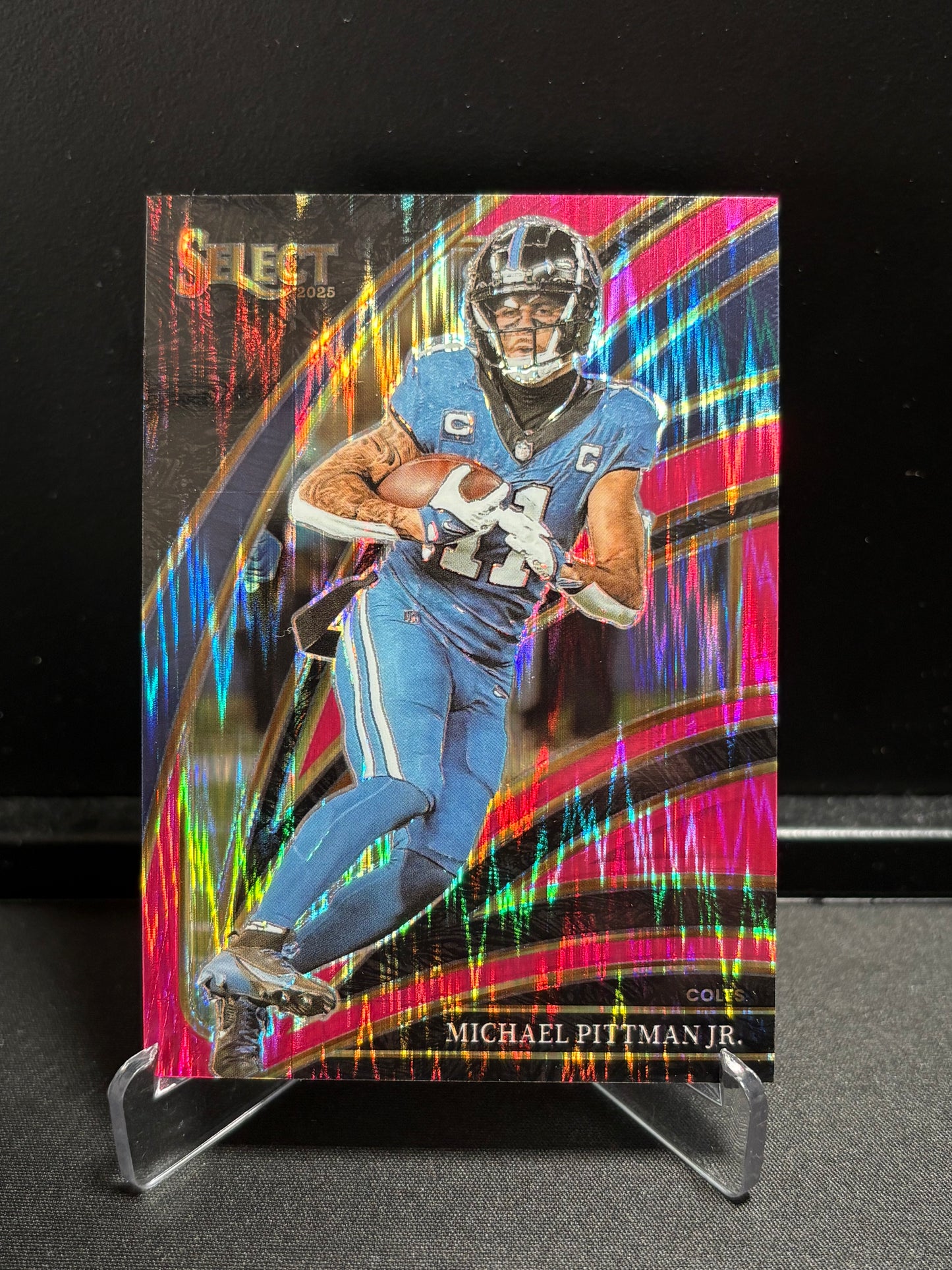 Michael Pitman Jr Panini Select 2025 "Pink Shock" Club Level Indianapolis Colts
