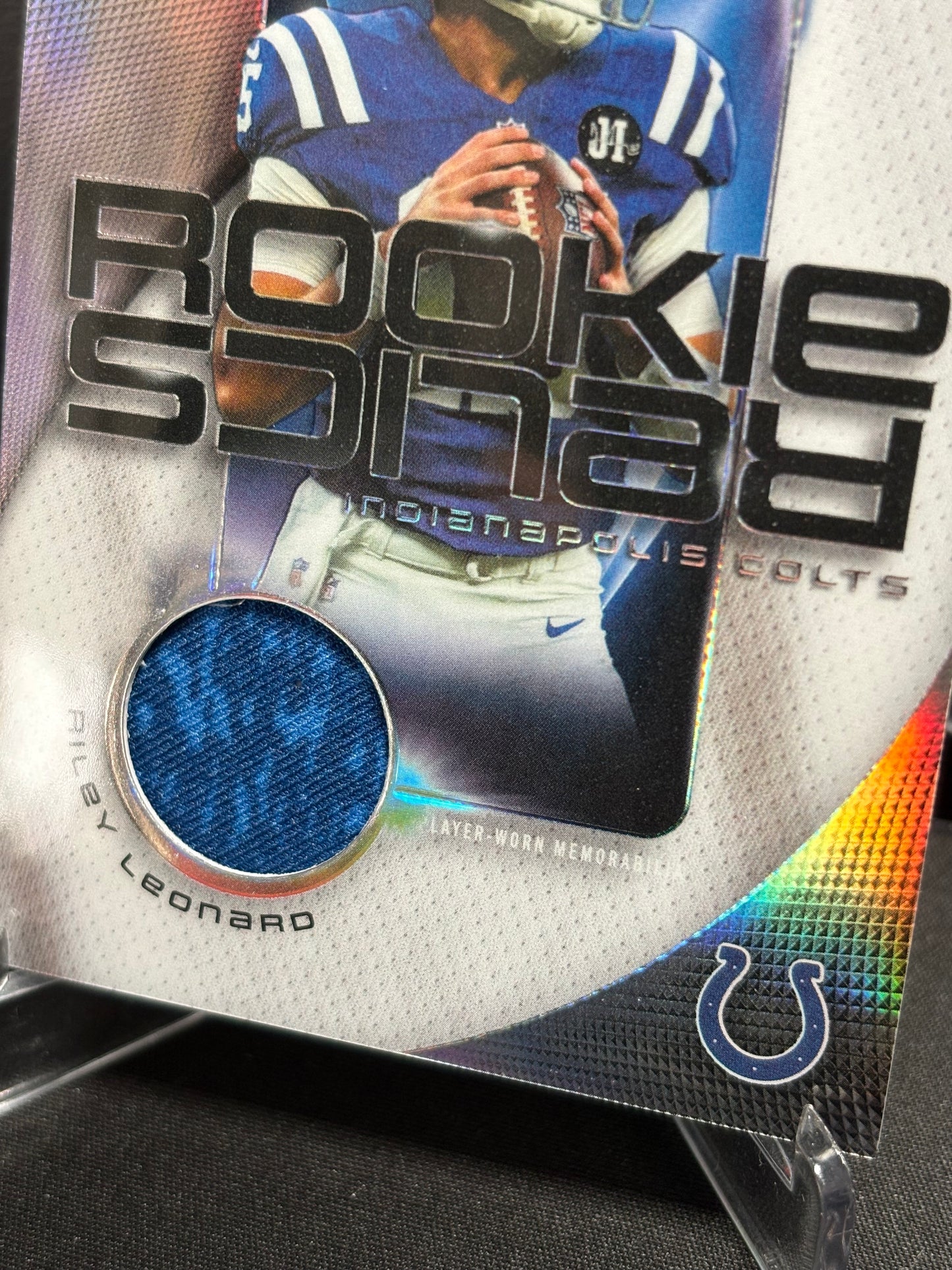 Riley Leonard RC Topps Chrome 2025 "Rookie Relics" Indianapolis Colts