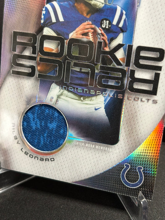 Riley Leonard RC Topps Chrome 2025 "Rookie Relics" Indianapolis Colts