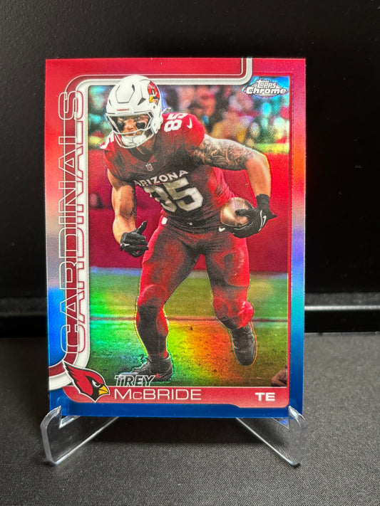 Trey McBride Topps Chrome 2025 "Blue White Red" Arizona Cardinals