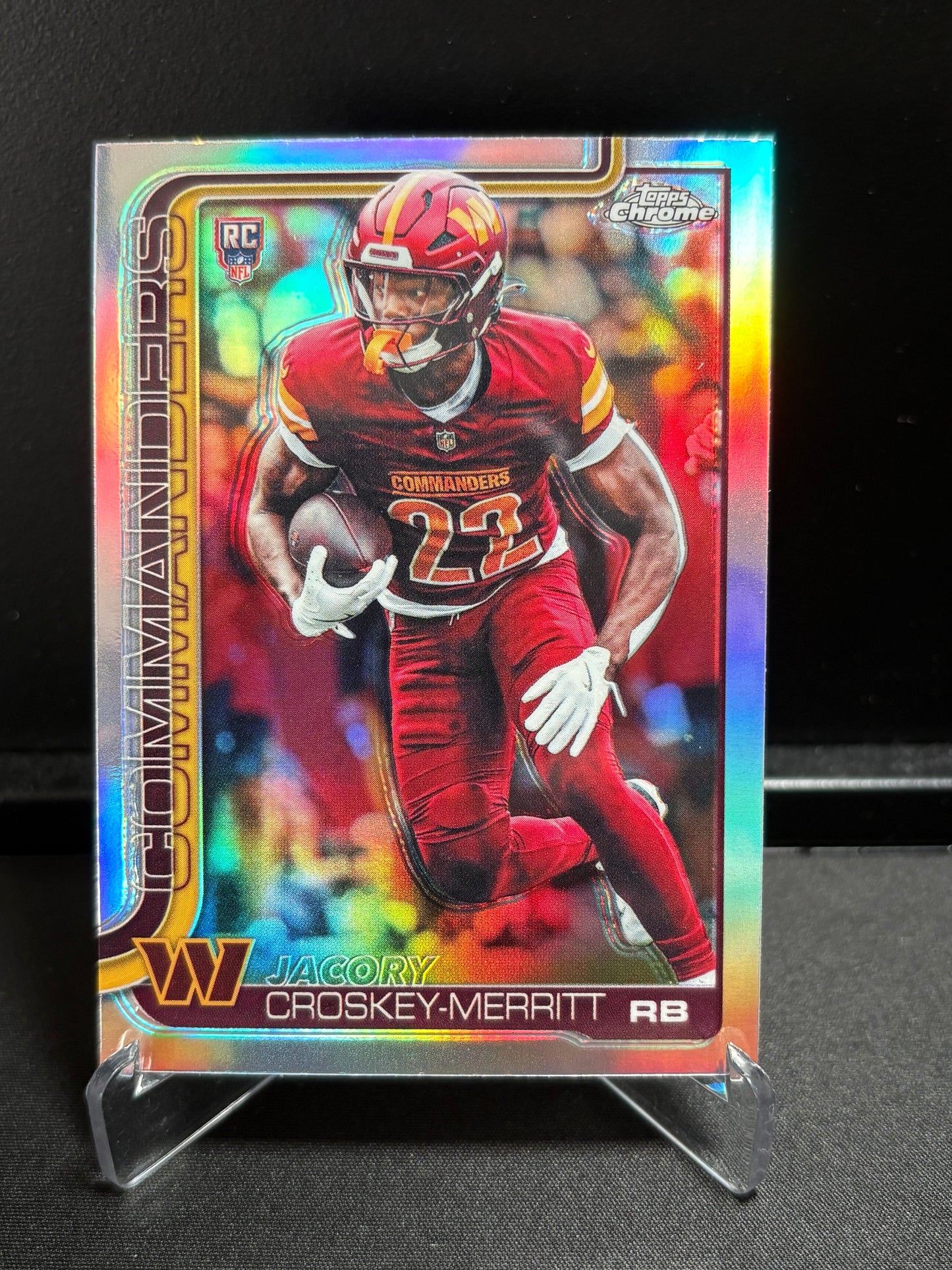 Jacory Croskey-Merritt RC Topps Chrome 2025 "Refractor" Washington Commanders