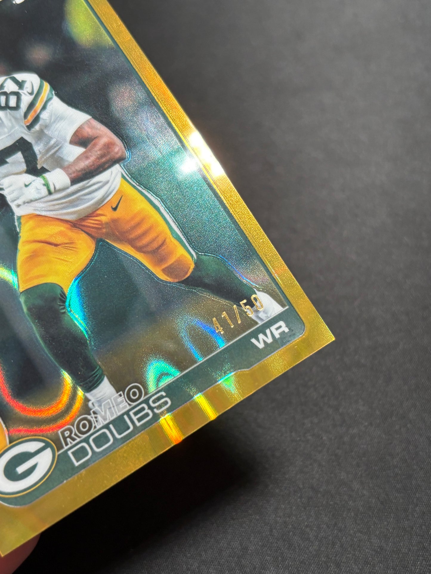 Romeo Doubs Topps Chrome 2025 "Gold Wave /50" Green Bay Packers