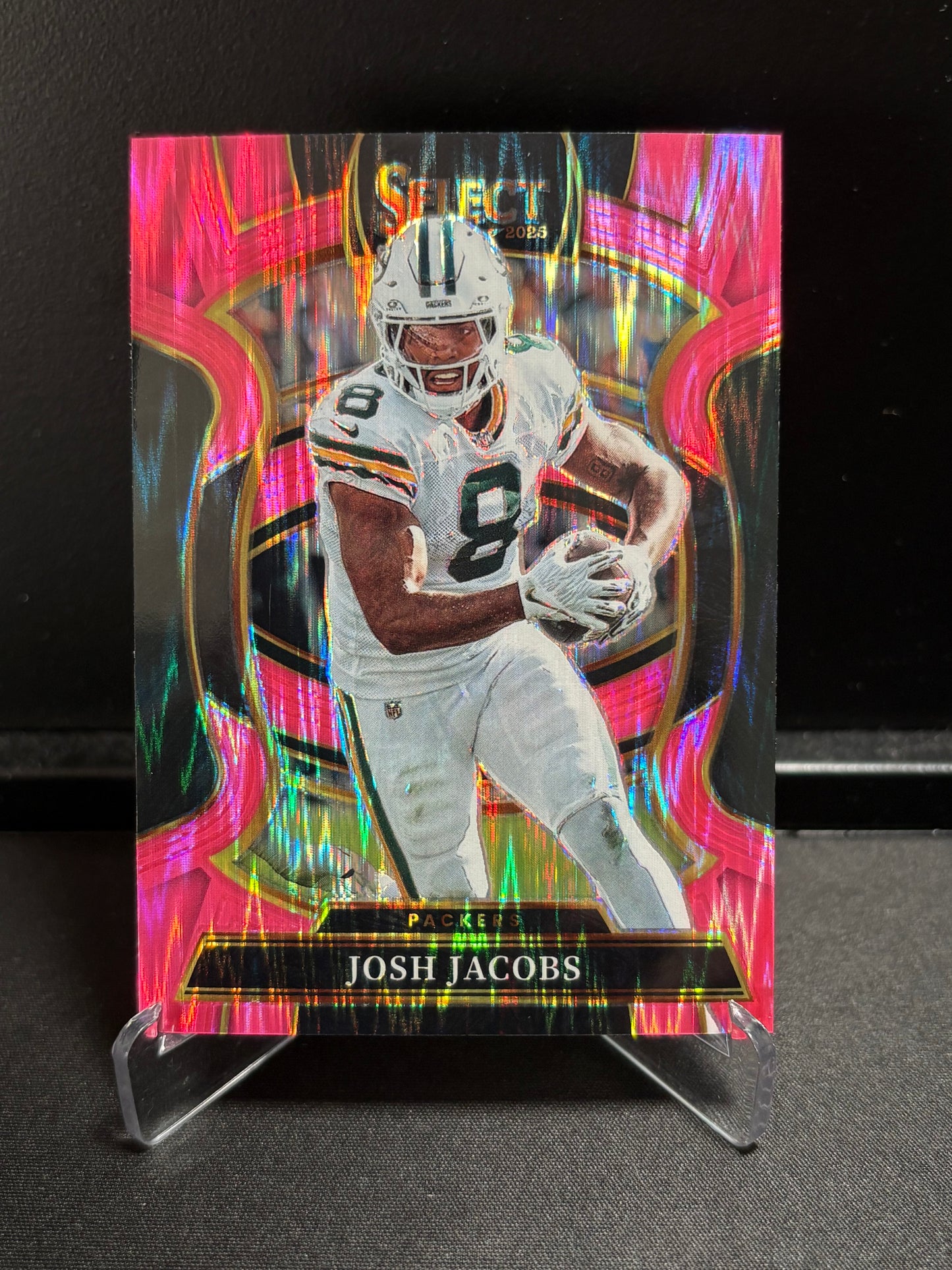 Josh Jacobs Panini Select 2025 "Pink Shock" Concourse Green Bay Packers
