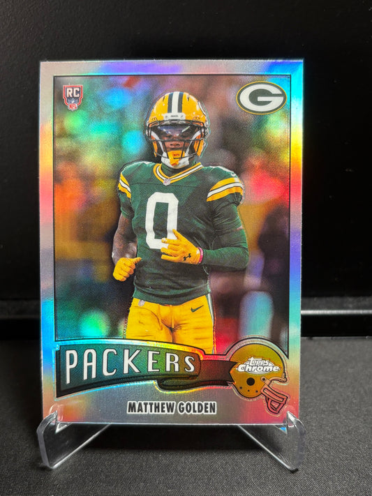Matthew Golden RC Topps Chrome 2025 "1975 Topps Refractor" Green Bay Packers
