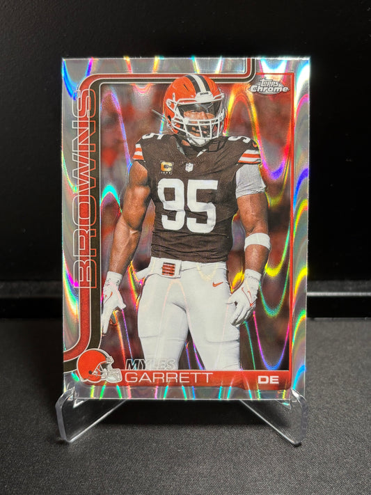Myles Garrett Topps Chrome 2025 "RayWave Refractor" Cleveland Browns