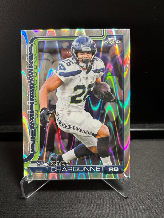 Zach Charbonnet Topps Chrome 2025 "RayWave Refractor" Seattle Seahawks