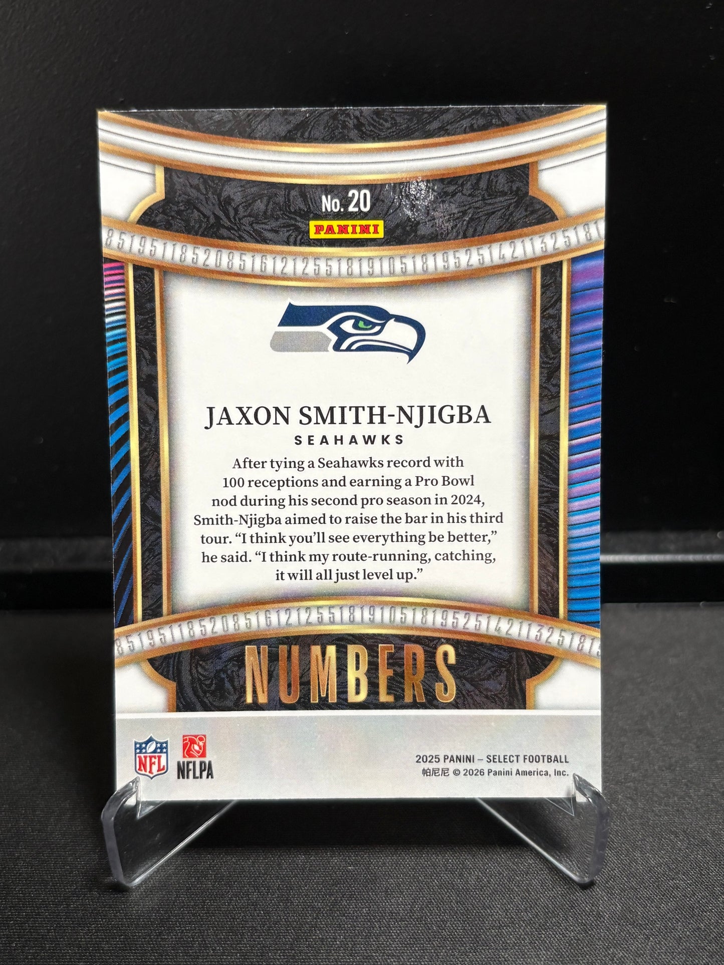 Jaxon Smith-Njigba Panini Select 2025 "Numbers" Seattle Seahawks
