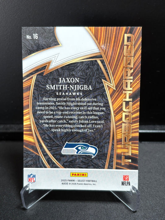 Jaxon Smith-Njigba Panini Select 2025 "Turbocharged" Seattle Seahawks