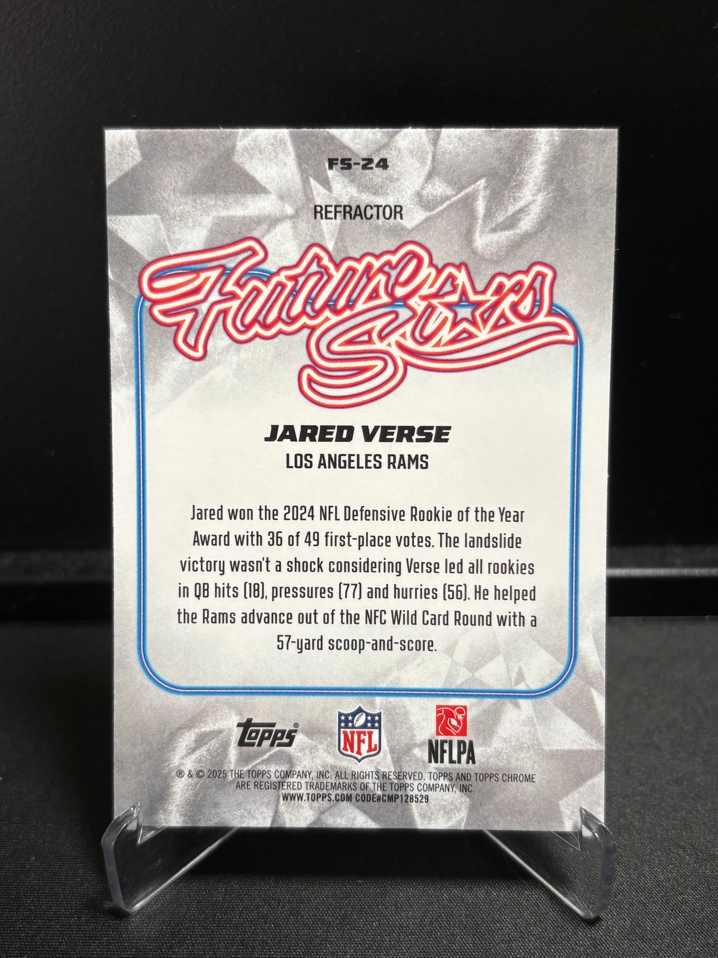Jared Verse Topps Chrome 2025 "FutureStars Refractor" Los Angeles Rams