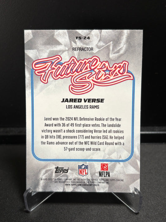 Jared Verse Topps Chrome 2025 "FutureStars Refractor" Los Angeles Rams