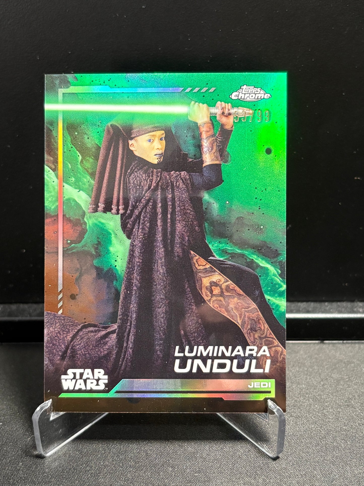 Luminara Unduli Topps Chrome Star Wars "Green Refractor" /99 Color Match