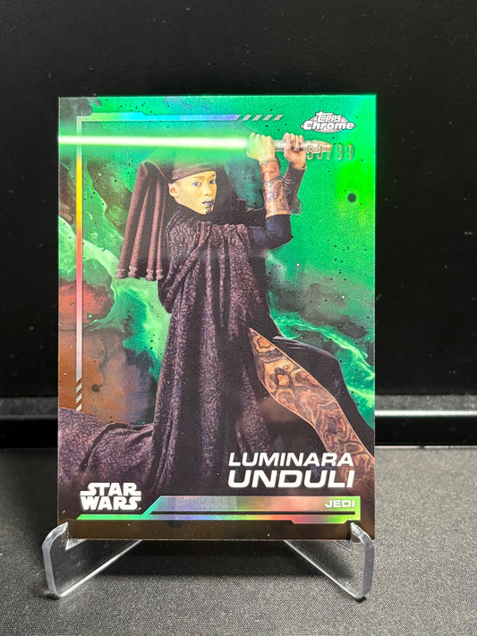 Luminara Unduli Topps Chrome Star Wars "Green Refractor" /99 Color Match
