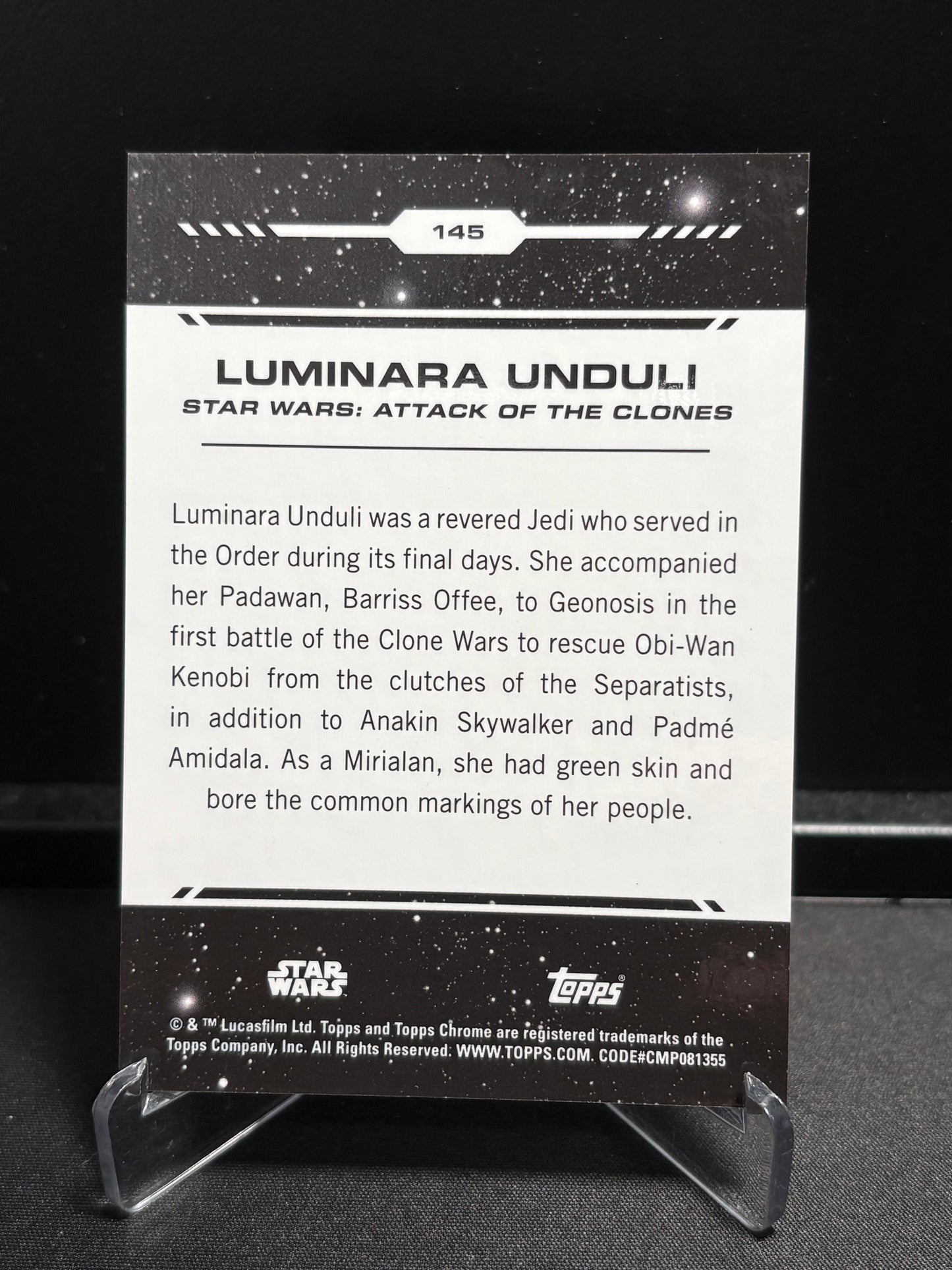 Luminara Unduli Topps Chrome Star Wars "Green Refractor" /99 Color Match