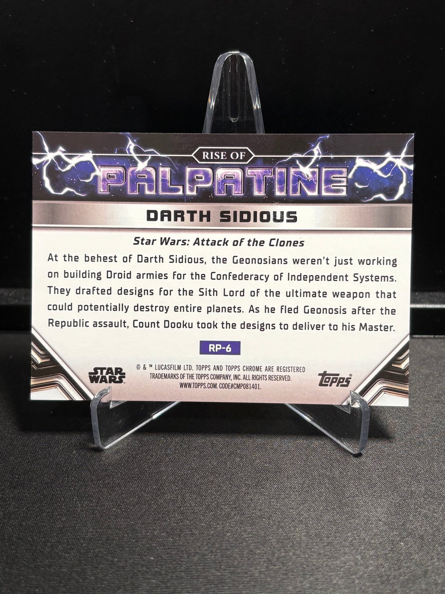 Rise of Palpatine – The Secret Geonosian Superweapon Topps Chrome Star Wars "Green Refractor" /99