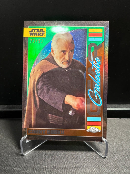Count Dooku Topps Chrome Star Wars "Galactic Gear Green Refractor" /99 – Attack of the Clones