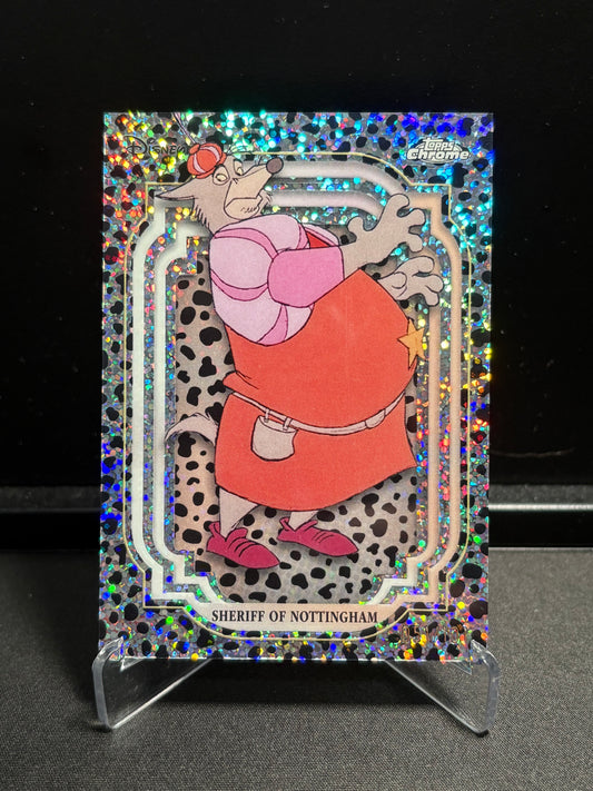 Sheriff of Nottingham Topps Chrome Disney 2024 « 101 Dalmatians Black & White Speckle Refractor » /101