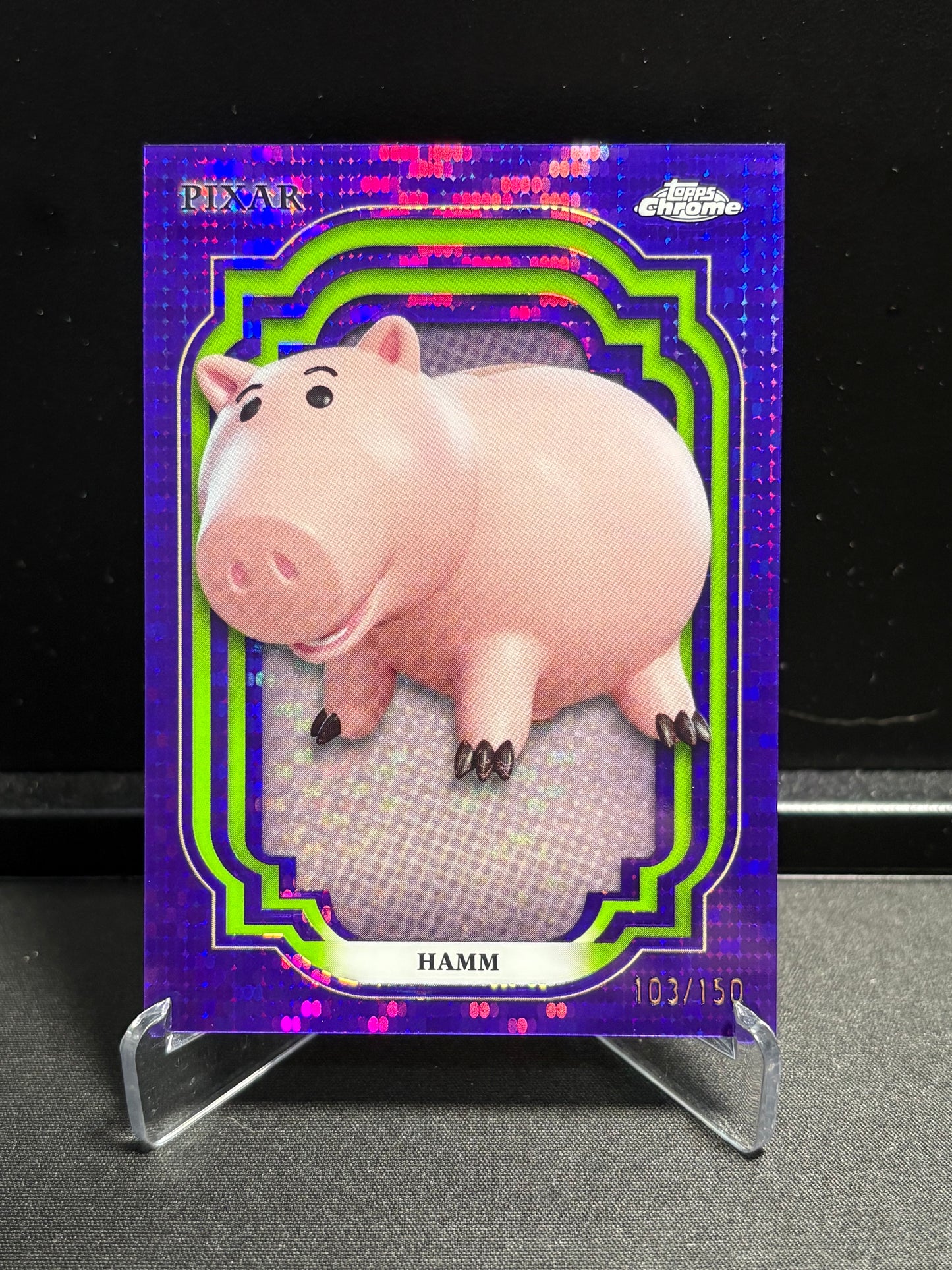 Hamm – 2024 Topps Chrome Disney – Purple &amp; Green Pulsar Refractor /150 – #75