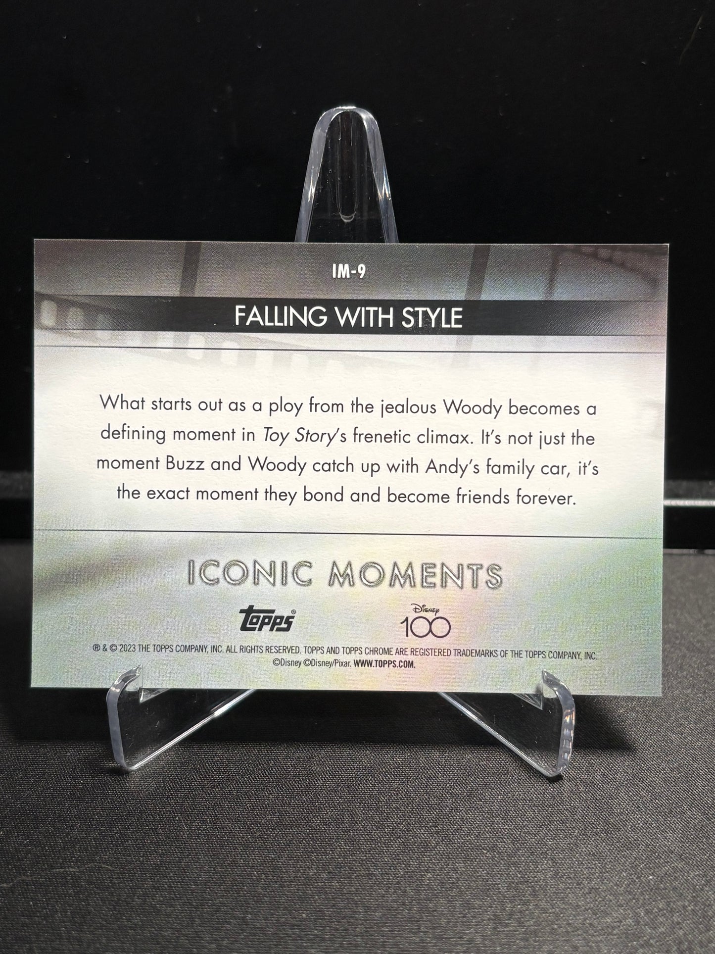 Woody & Buzz Topps Chrome Disney 100 2023 "Iconic Moments – Falling With Style" IM-9