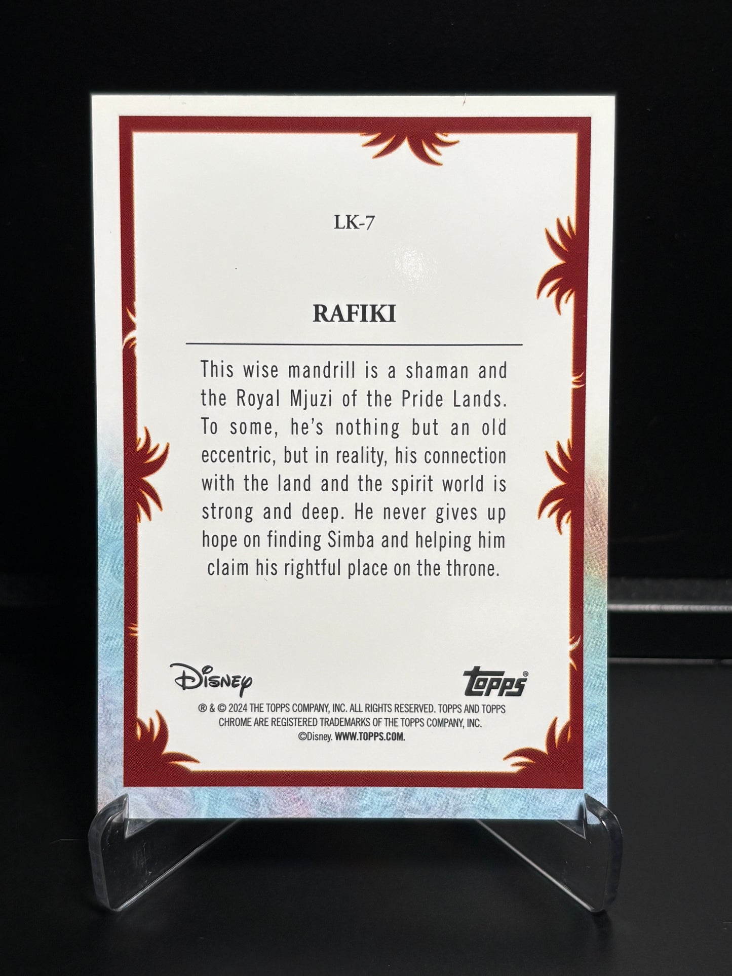 Topps Chrome Disney Le Roi Lion 30 Ans – Rafiki LK-7 | Insert