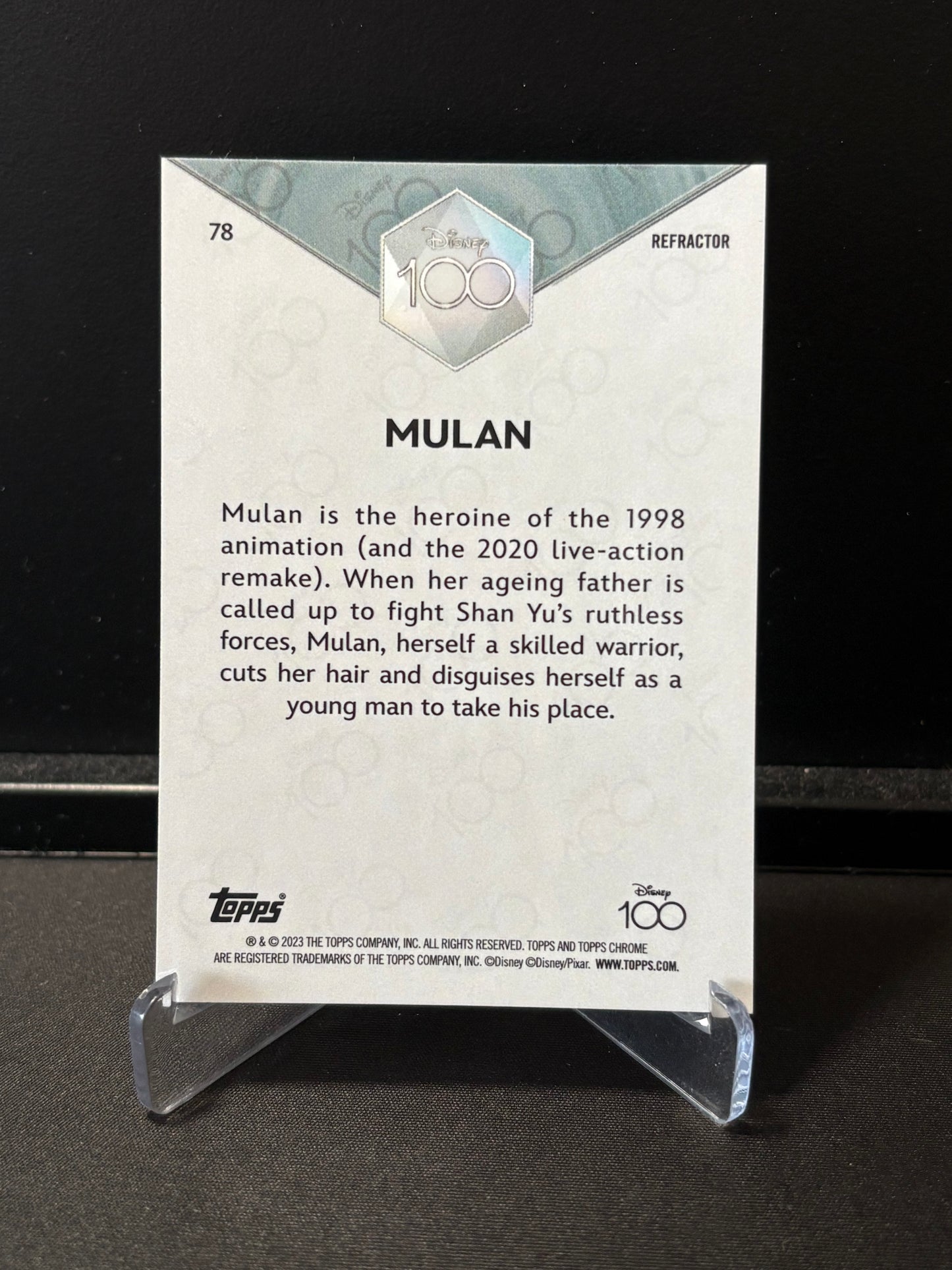 Topps Chrome Disney 100 "Refractor" Mulan #78