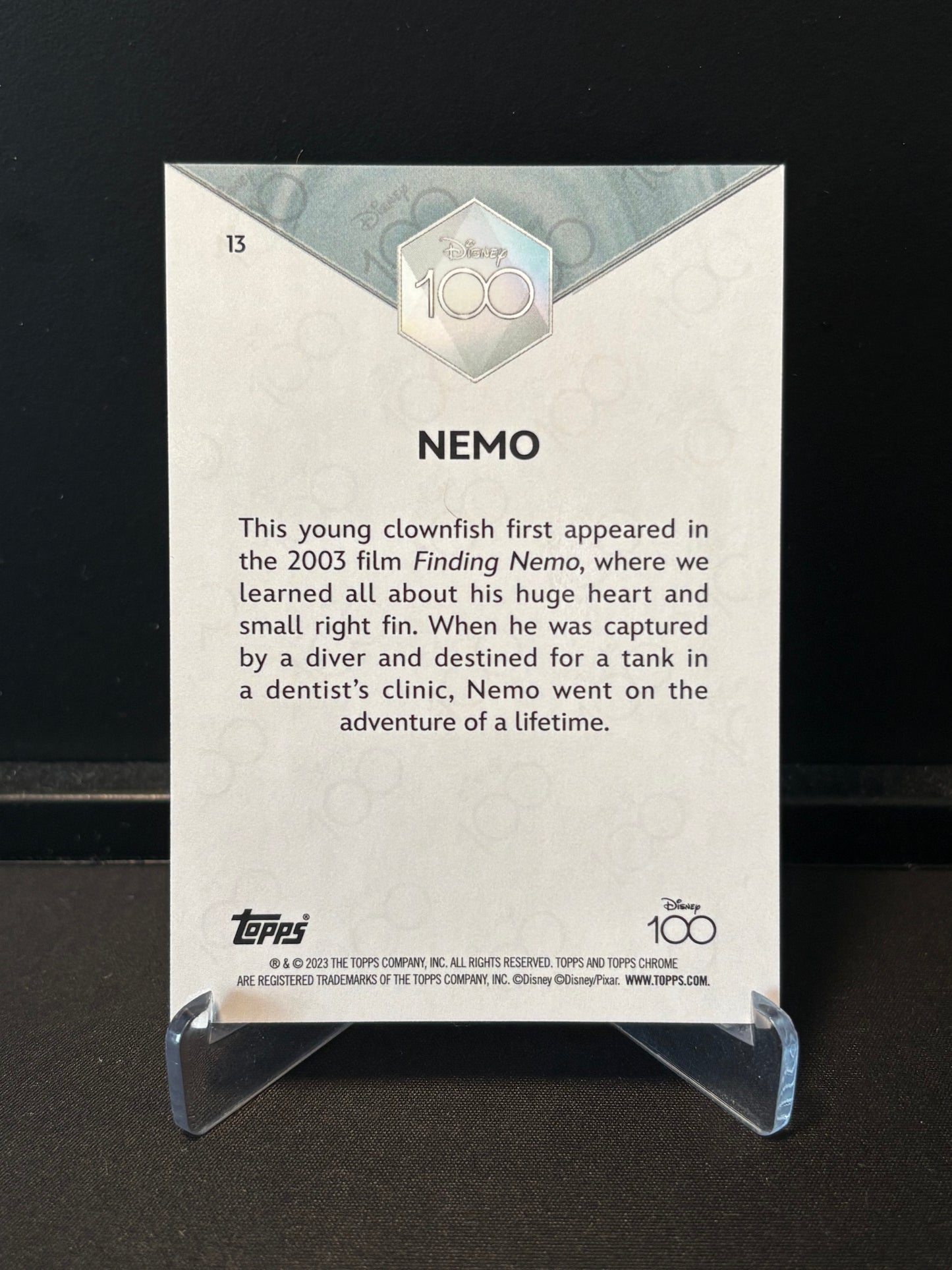 Topps Chrome Disney 100 – Nemo #13 | Carte Base