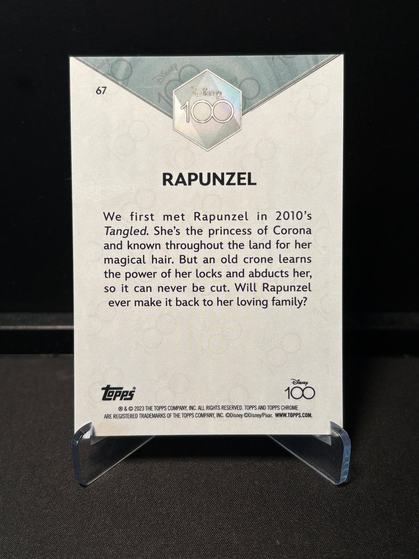 Topps Chrome Disney 100 – Raiponce (Rapunzel) #67 | Carte Base