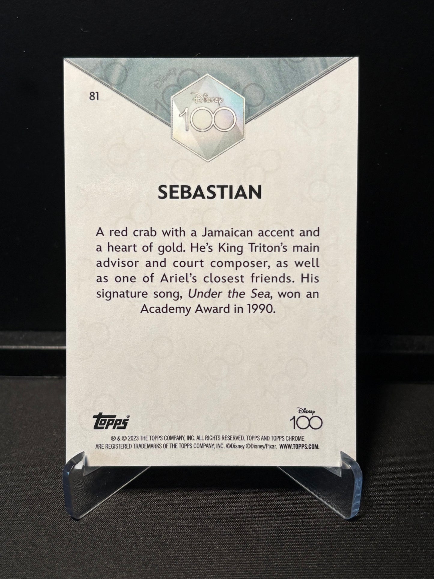 Topps Chrome Disney 100 – Sebastian #81 | Carte Base